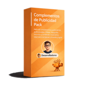 Pack Publicidad 360 audiovisual para empresas: videos corporativos, fotografía profesional, locución y contenido para campañas de marketing digital
