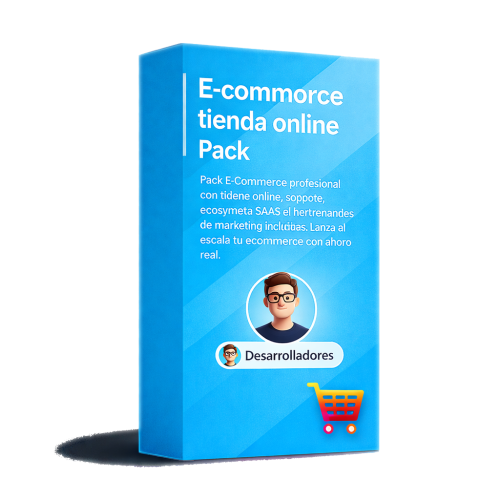 Pack E-Commerce profesional con tienda online, soporte, ecosistema SaaS y herramientas de marketing incluidas.