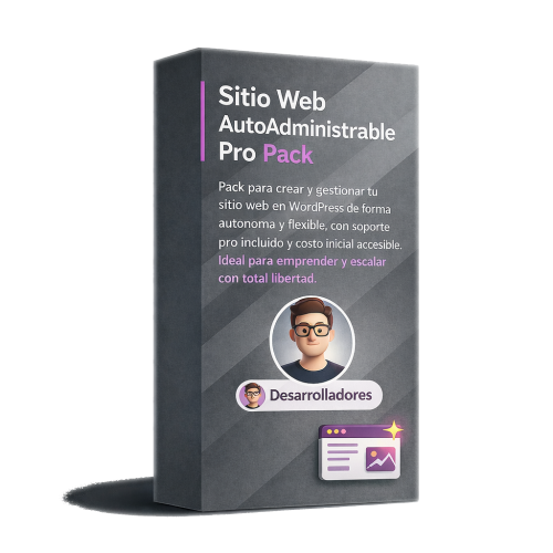Pack Sitio Web Autoadministrable Plus con editor visual y herramientas digitales