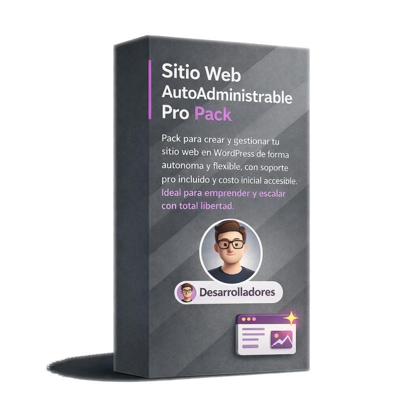 Pack Sitio Web Autoadministrable Plus con editor visual y herramientas digitales