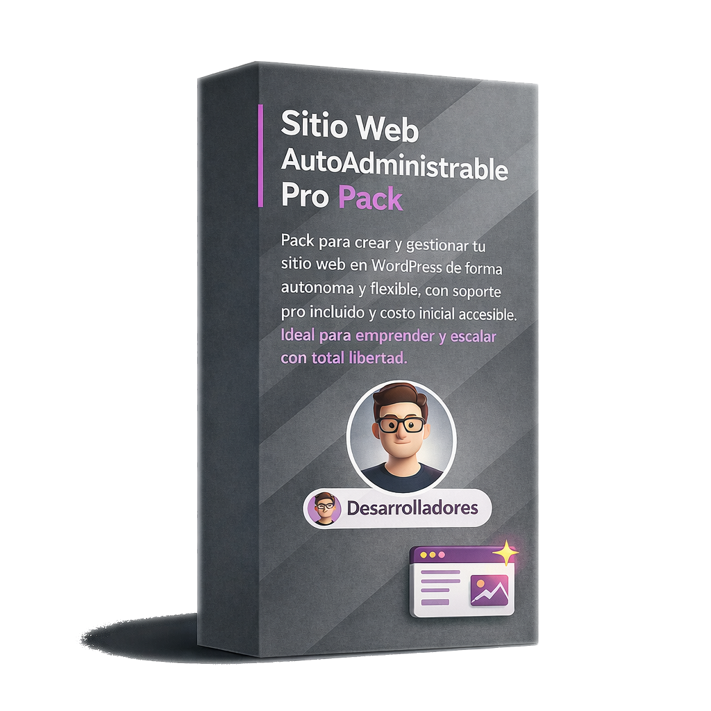 Pack Sitio Web Autoadministrable Plus con editor visual y herramientas digitales