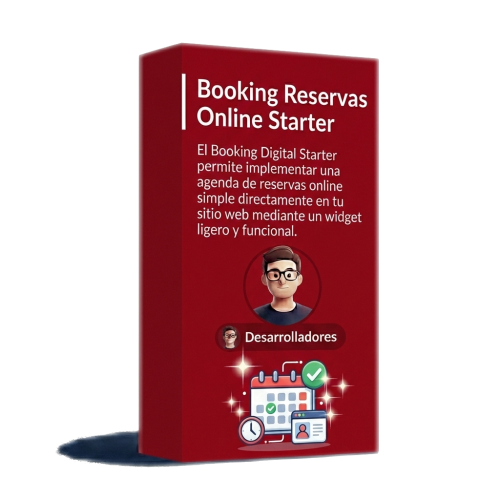 Booking Digital Starter es un widget de agenda y reservas online simple y funcional para tu sitio web.